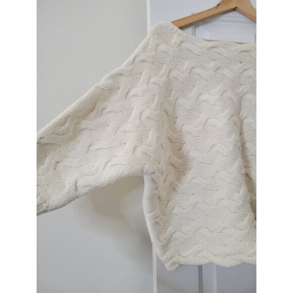 M.M. LAFLEUR Cream Merino Wool Sweater M/L - Picture 2 of 7